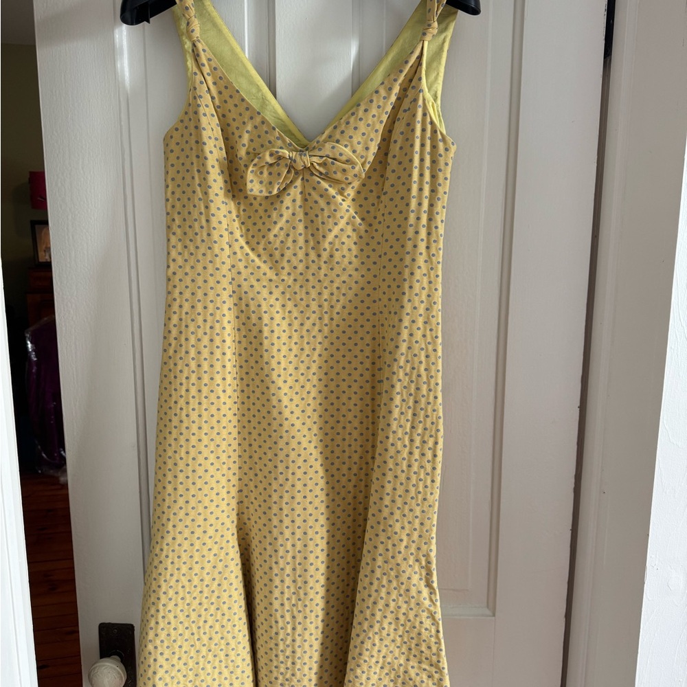 Moschino Yellow Polka Dot Midi Dress